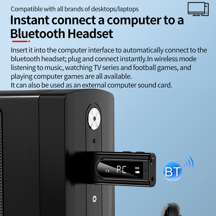 Adaptador USB Bluetooth 5.0 para coche, receptor, transmisor estéreo de audio FM + AUX con salida dual, K9 negro Adaptador USB Bluetooth 5.0 para coche, receptor, transmisor estéreo de audio FM + AUX con salida dual, K9 negro