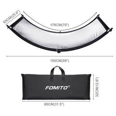 FOMITO U-Shaped Curved Photo Studio Reflector Board 4 In 1 Gold Silver White Black Reflective Board, U-Shaped 4 in 1