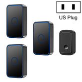 CACAZI A19 One Button Three Receivers Wireless Music Doorbell without Battery