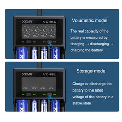 XTAR 4-Slot Bright Flashlight Lithium Battery Charger, Model: VC4SL