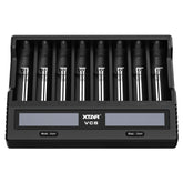 XTAR 8-Slot Battery Charger LCD Display Charger QC3.0 Type C Fast Charger for 21700 / 18650 Battery
