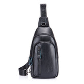 BUFF CAPTAIN 100 Men Leather Crossbody Shoulder Bag First-Layer Cowhide Multi-Function Sports Casual Chest Bag