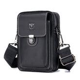 BUFF CAPTAIN 075 Men Belt Mobile Phone Waist Bag First-Layer Cowhide Multi-Function Diagonal Bag