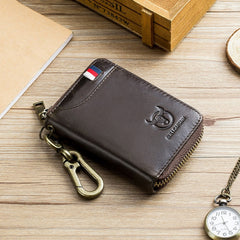 BUFF CAPTAIN 474 Multifunctional Leather Coin Purse Man Hanging Waist Door Anti-Brush Key Bag