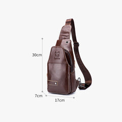 BUFF CAPTAIN 087 Men Leather Shoulder Bag First-Layer Cowhide Sports Chest Bag