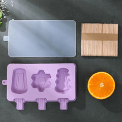 Homemade Children Cute Silicone Cartoon Popsicle Ice Cream Mould, Small Chrysanthemum, Small Sakura, Large Cartoon, Large Geometry, Large Fruit