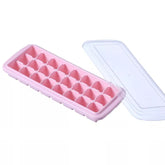 Creative 24 Grid Silicone Ice Tray Home Large Ice Cube Mold Ice Box with Lid, Light Pink, Sky Blue, Mint Green