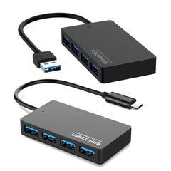 KYTC47 4 Ports USB Adapter Cable High Speed ??USB Docking Station Multi-Interface HUB Converter, Black USB 3.0, Black Type-C