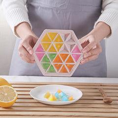 Home Creative DIY Ice Grid Mould Hexagonal Homemade Ice Mold With Tray Ice Cube Ice Cream Ice Box, Blue, Green, Pink, Purple