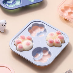 Household Cat Paw Shape Creative Silicone Ice Box Ice Cube Mold Ice Hockey DIY Food Supplement Box with Lid, Cat Paw Shape(Lilac Purple), Cat Paw Shape(Shrimp Red), Cat Paw Shape(Vegetation Green), Cat Paw Shape(Blue Green), Cat Paw Shape(Pink Purple)