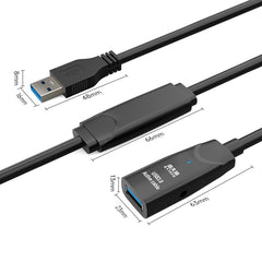 D.Y.TECH USB 3.0 Male To Female Extension Cable Double Shielded Chip Data Cable, Length:, 10m, 15m