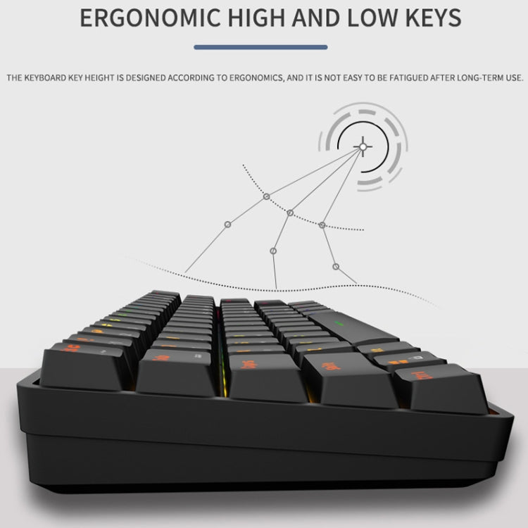 LEAVEN K28 61 Keys Gaming Office Computer RGB Wireless Bluetooth + Wired Dual Mode Mechanical Keyboard, Cabel Length:1.5m LEAVEN K28 61 Keys Gaming Office Computer RGB Wireless Bluetooth + Wired Dual Mode Mechanical Keyboard, Cabel Length:1.5m