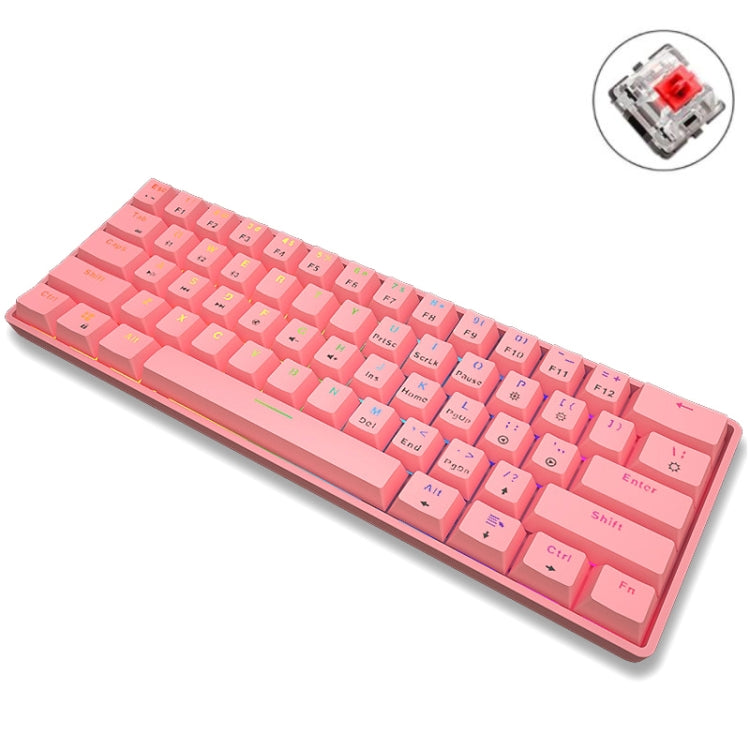 LEAVEN K28 61 Keys Gaming Office Computer RGB Wireless Bluetooth + Wired Dual Mode Mechanical Keyboard, Cabel Length:1.5m LEAVEN K28 61 Keys Gaming Office Computer RGB Wireless Bluetooth + Wired Dual Mode Mechanical Keyboard, Cabel Length:1.5m