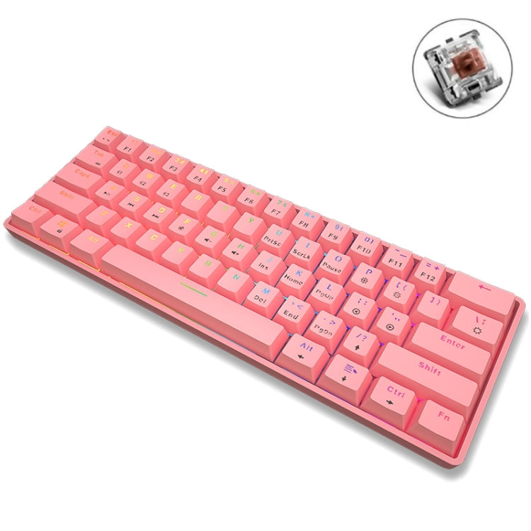 LEAVEN K28 61 Keys Gaming Office Computer RGB Wireless Bluetooth + Wired Dual Mode Mechanical Keyboard, Cabel Length:1.5m LEAVEN K28 61 Keys Gaming Office Computer RGB Wireless Bluetooth + Wired Dual Mode Mechanical Keyboard, Cabel Length:1.5m