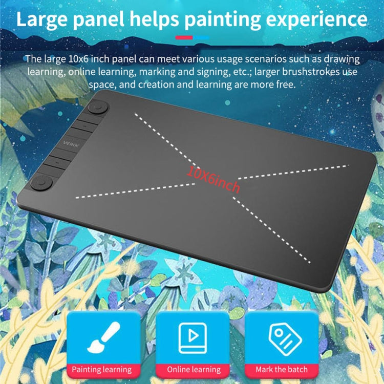 Tableta digital VEIKK VK1060PRO Tablero de dibujo electrónico pintado a mano que se puede conectar al teléfono móvil, VK1060PRO Tableta digital VEIKK VK1060PRO Tablero de dibujo electrónico pintado a mano que se puede conectar al teléfono móvil, VK1060PRO