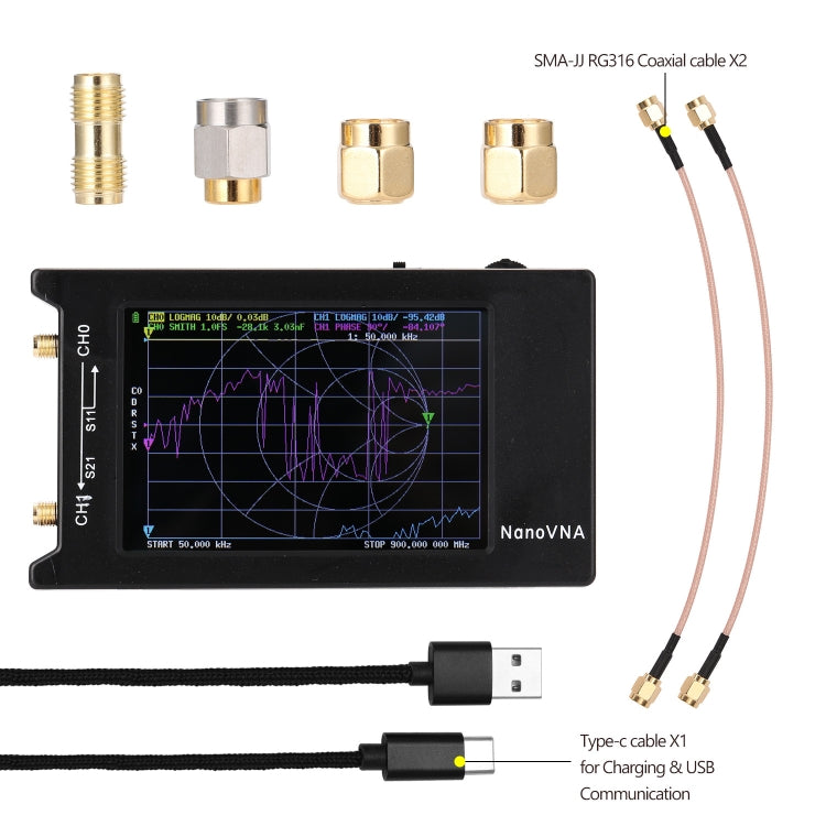 NANOVNA-H Upgraded Version 2.8 Inch TFT 50Khz-1.5Ghz Vector Network Antenna Analyzer MF HF VHF UHF With SD Card Slot Without Card, 4 Inch NANOVNA-H Upgraded Version 2.8 Inch TFT 50Khz-1.5Ghz Vector Network Antenna Analyzer MF HF VHF UHF With SD Card Slot Without Card, 4 Inch