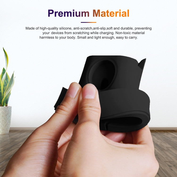 2 In 1 Smart Watch Charging Bracket Desktop Silicone Watch Charging Stand For Apple Watch, Black, White, Pink, Deep Blue, Grey 2 In 1 Smart Watch Charging Bracket Desktop Silicone Watch Charging Stand For Apple Watch, Black, White, Pink, Deep Blue, Grey