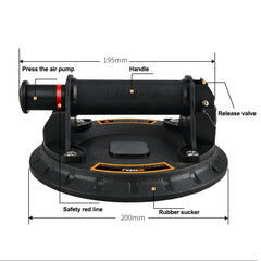 8 Inch Gas Pump Vacuum Pumping Suction Cup Strong Suction Heavy-Duty Handling Suction Cup