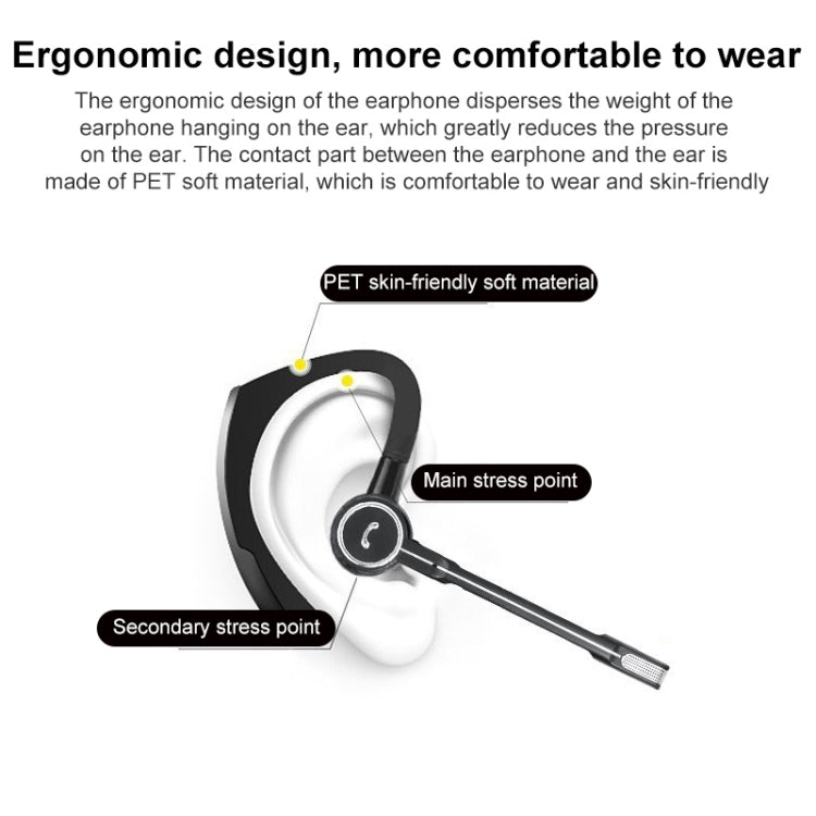 Lymoc V8S Auriculares inalámbricos Bluetooth para negocios, manos libres para automóvil, Bluetooth V4.1, micrófono para música para iPhone, Xiaomi y Samsung Lymoc V8S Auriculares inalámbricos Bluetooth para negocios, manos libres para automóvil, Bluetooth V4.1, micrófono para música para iPhone, Xiaomi y Samsung