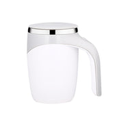 A223 Stainless Steel Automatic Magnetized Coffee Mixing Cup, White, Brown