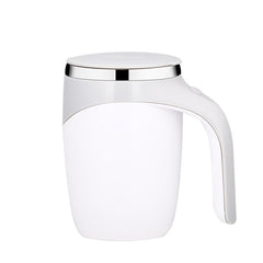 A223 Stainless Steel Automatic Magnetized Coffee Mixing Cup, White, Brown