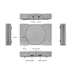 8-Bit Mini Double Players TV Game Console Built-in 620 Games, PS1 mini (EU Plug)