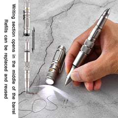 P08 Outdoor LED With Flashing Tungsten Steel Window Breaking Self-Defense Pen