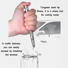 P08 Outdoor LED With Flashing Tungsten Steel Window Breaking Self-Defense Pen