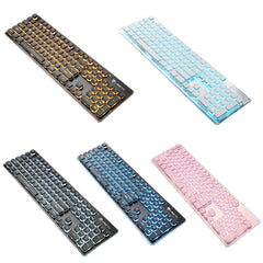 LANGTU L1 104 Keys USB Home Office Film Luminous Wired Keyboard, Cable Length:1.6m, L1 Orange Light Black, L1 Ice Blue Light Silver White, L1 Ice Blue Light Black, L1 White Light Pink