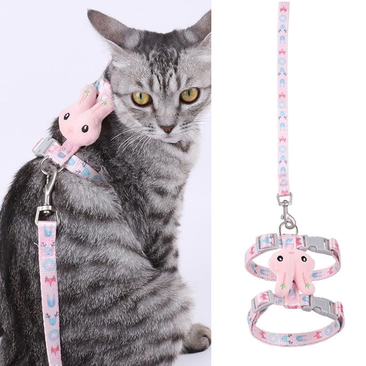 Rabbit Head Type Cat Traction Rope Anti-breakaway Adjustable Cat Leash, Small Suitable for Within 3kg, Large Suitable for 3-6kg Rabbit Head Type Cat Traction Rope Anti-breakaway Adjustable Cat Leash, Small Suitable for Within 3kg, Large Suitable for 3-6kg