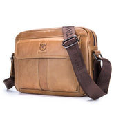 BULL CAPTAIN Double Layer Leather One Shoulder Messenger Bag For Men
