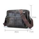 BULL CAPTAIN  Double Layer Leather One Shoulder Messenger Bag For Men