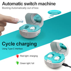 TWS On-Ear Sound Amplifier Hearing Aid with Charging Compartment