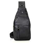 Casual Men Chest Bag First Layer Cowhide Messenger Bag