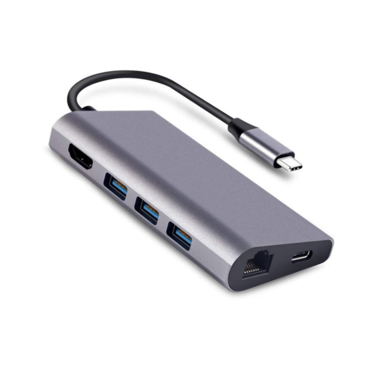 8 in 1 Type-c to HDMI+RJ45 Network Port+3USB3.0+PD Docking Station 8 in 1 Type-c to HDMI+RJ45 Network Port+3USB3.0+PD Docking Station