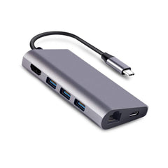 8 in 1 Type-c to HDMI+RJ45 Network Port+3USB3.0+PD Docking Station
