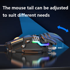 Taijia P3 6 Keys RGB Lighting Adjustable Wired Mouse, Black, White