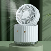 PW01 USB Water Cooling Mini Fan Desktop Turbo LED Spray Humidifying Air Cooler, PW01 White, PW01 Pink, PW01 Green