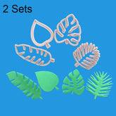 2 Sets 4 In 1 Tropical Leaf Fondant Cake Mold Cookie Mold, Tropical Leaf