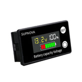 SUPNOVA LCD Color Screen DC Voltmeter Lithium Storage Battery Meter, Style:, Ordinary Type, Alarm + Temperature Type, Waterproof Type