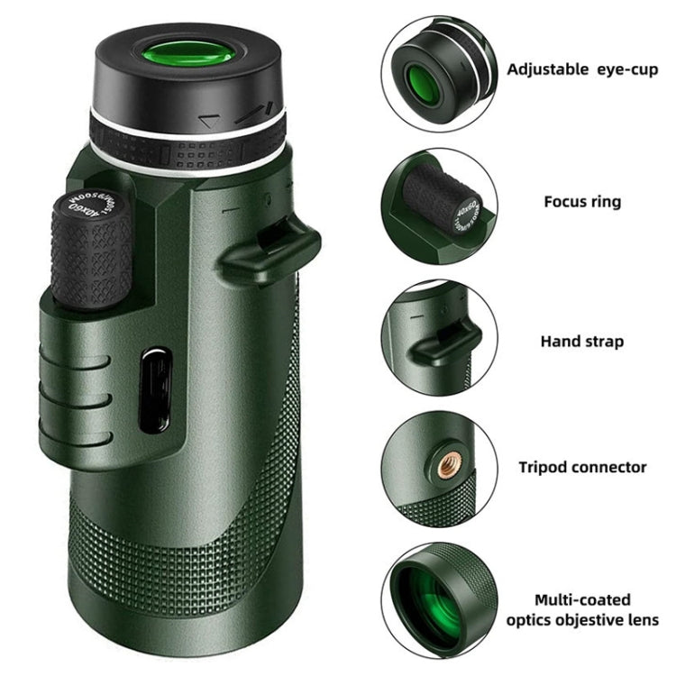 40X60 Outdoor Night Vision High Power HD Monocular, (Standard), (Standard+Universal Clip+Tripod) 40X60 Outdoor Night Vision High Power HD Monocular, (Standard), (Standard+Universal Clip+Tripod)