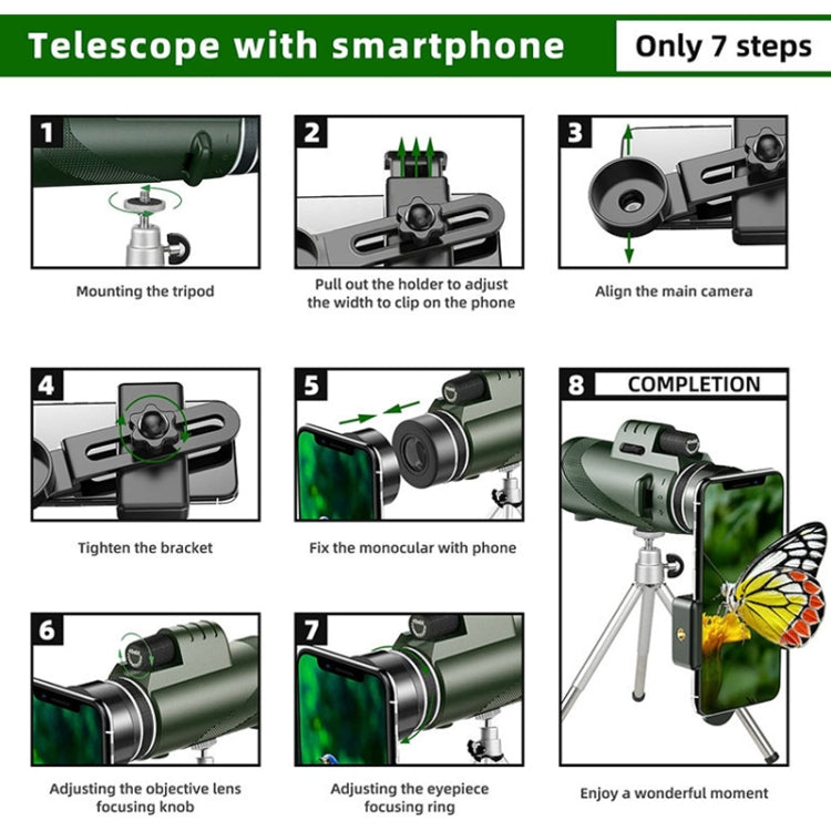 40X60 Outdoor Night Vision High Power HD Monocular, (Standard), (Standard+Universal Clip+Tripod) 40X60 Outdoor Night Vision High Power HD Monocular, (Standard), (Standard+Universal Clip+Tripod)