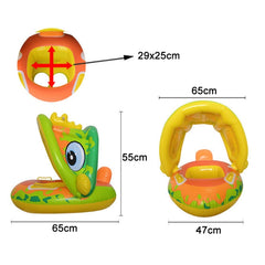 Baby Cartoon Animal Swimming Ring With Awning, Swimming Ring With Awning(Green), Swimming Ring With Awning(Purple)