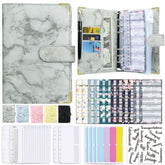 A6 Binder Budget Book Marbled Notebook PU Leather Binder