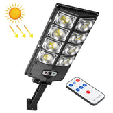 E-SMARTER LED Strong Light Dual Row Road Light Solar Garden Sensor Light, Style:, W789A-4, W789B-4