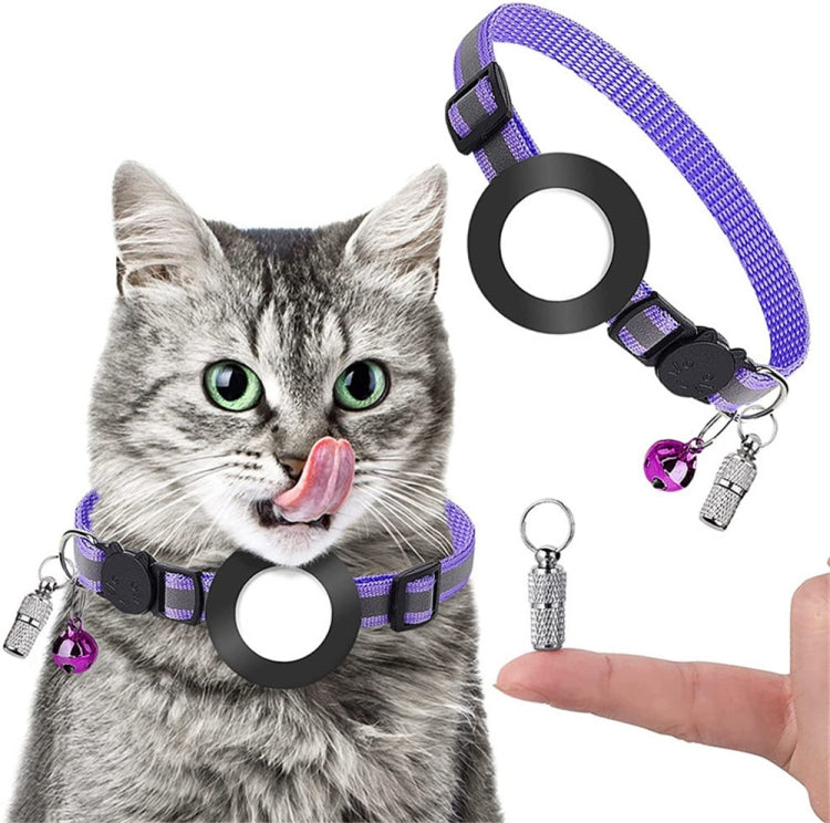 Pet Anti Lost Address Pendant Collar with Bell for Airtag, Green, Purple, Black, Pink, Orange, Blue Pet Anti Lost Address Pendant Collar with Bell for Airtag, Green, Purple, Black, Pink, Orange, Blue