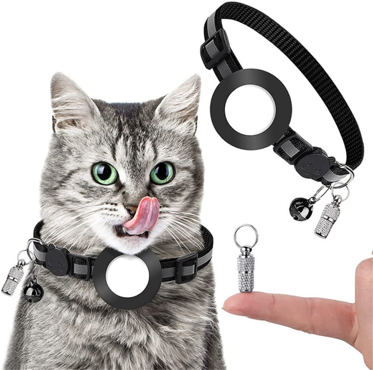 Pet Anti Lost Address Pendant Collar with Bell for Airtag, Green, Purple, Black, Pink, Orange, Blue Pet Anti Lost Address Pendant Collar with Bell for Airtag, Green, Purple, Black, Pink, Orange, Blue