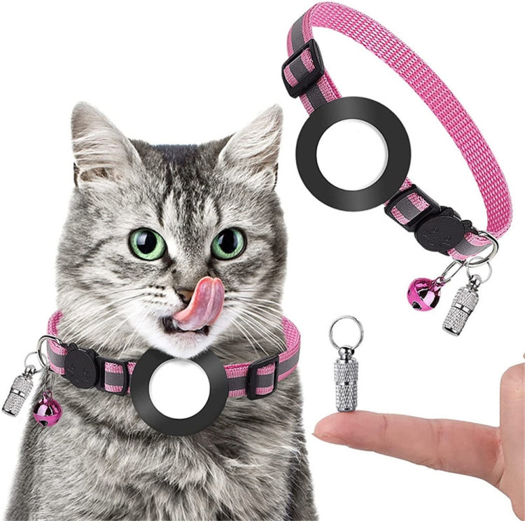 Pet Anti Lost Address Pendant Collar with Bell for Airtag, Green, Purple, Black, Pink, Orange, Blue Pet Anti Lost Address Pendant Collar with Bell for Airtag, Green, Purple, Black, Pink, Orange, Blue