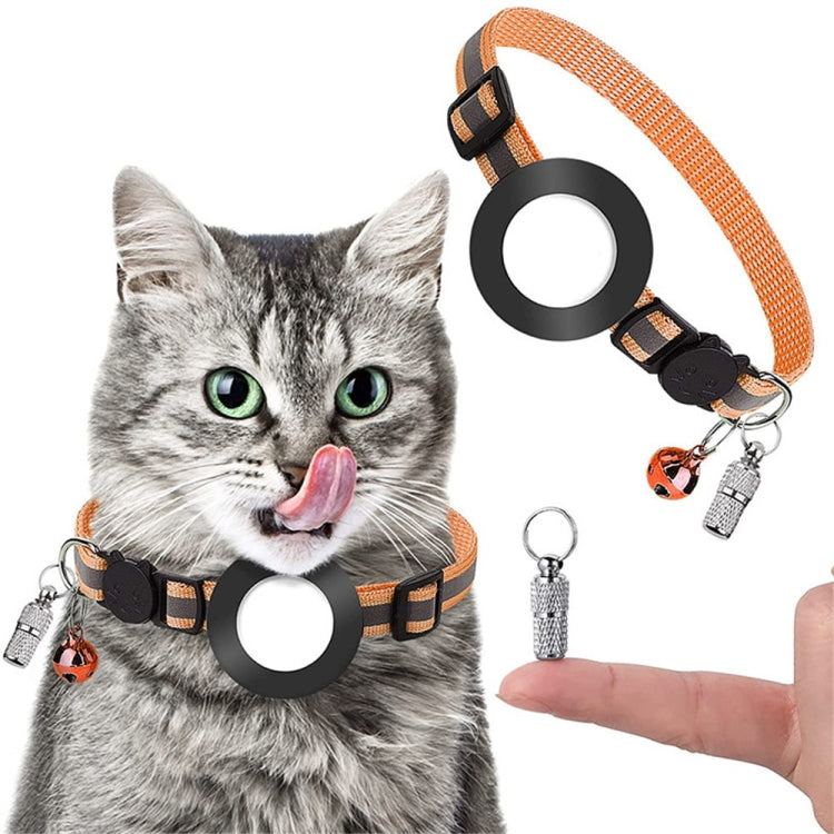 Pet Anti Lost Address Pendant Collar with Bell for Airtag, Green, Purple, Black, Pink, Orange, Blue Pet Anti Lost Address Pendant Collar with Bell for Airtag, Green, Purple, Black, Pink, Orange, Blue