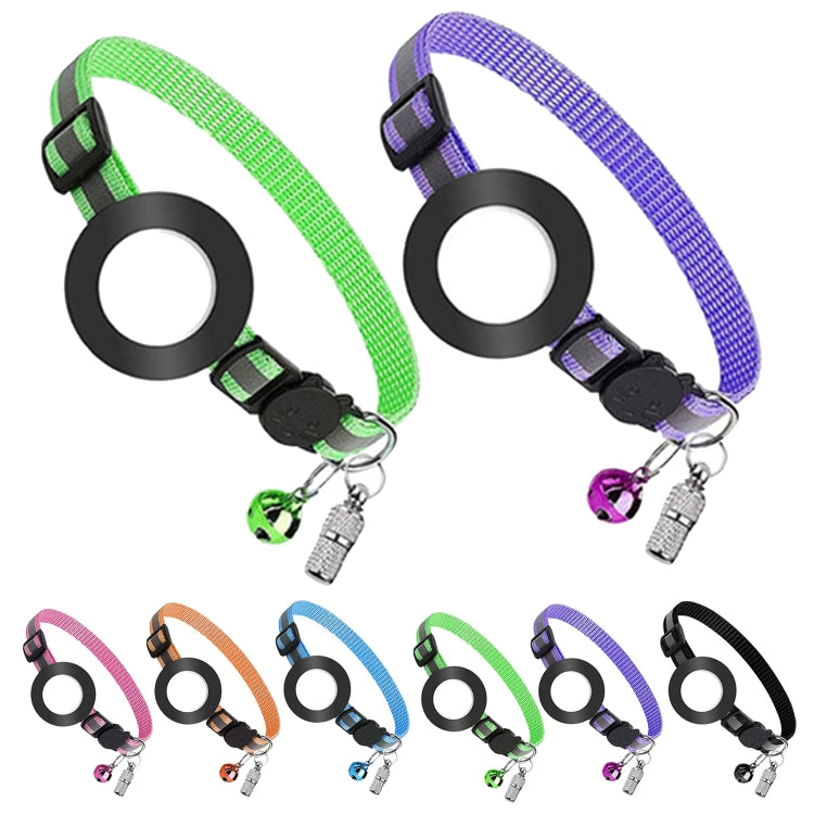 Pet Anti Lost Address Pendant Collar with Bell for Airtag, Green, Purple, Black, Pink, Orange, Blue Pet Anti Lost Address Pendant Collar with Bell for Airtag, Green, Purple, Black, Pink, Orange, Blue